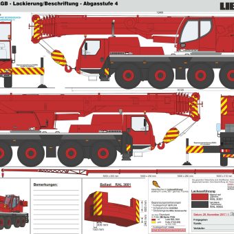 Diagram of Bryn Thomas Cranes Liebherr Fleet